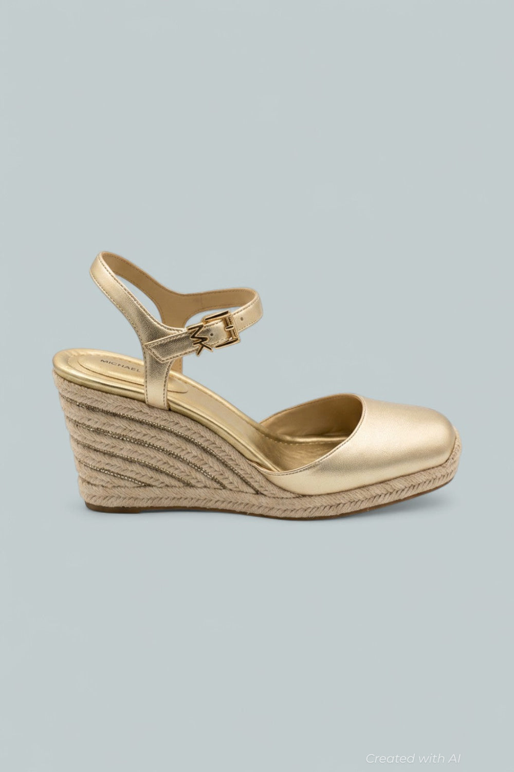 Kenzie Wedge Sandals - Pale Gold - 8 - Flats