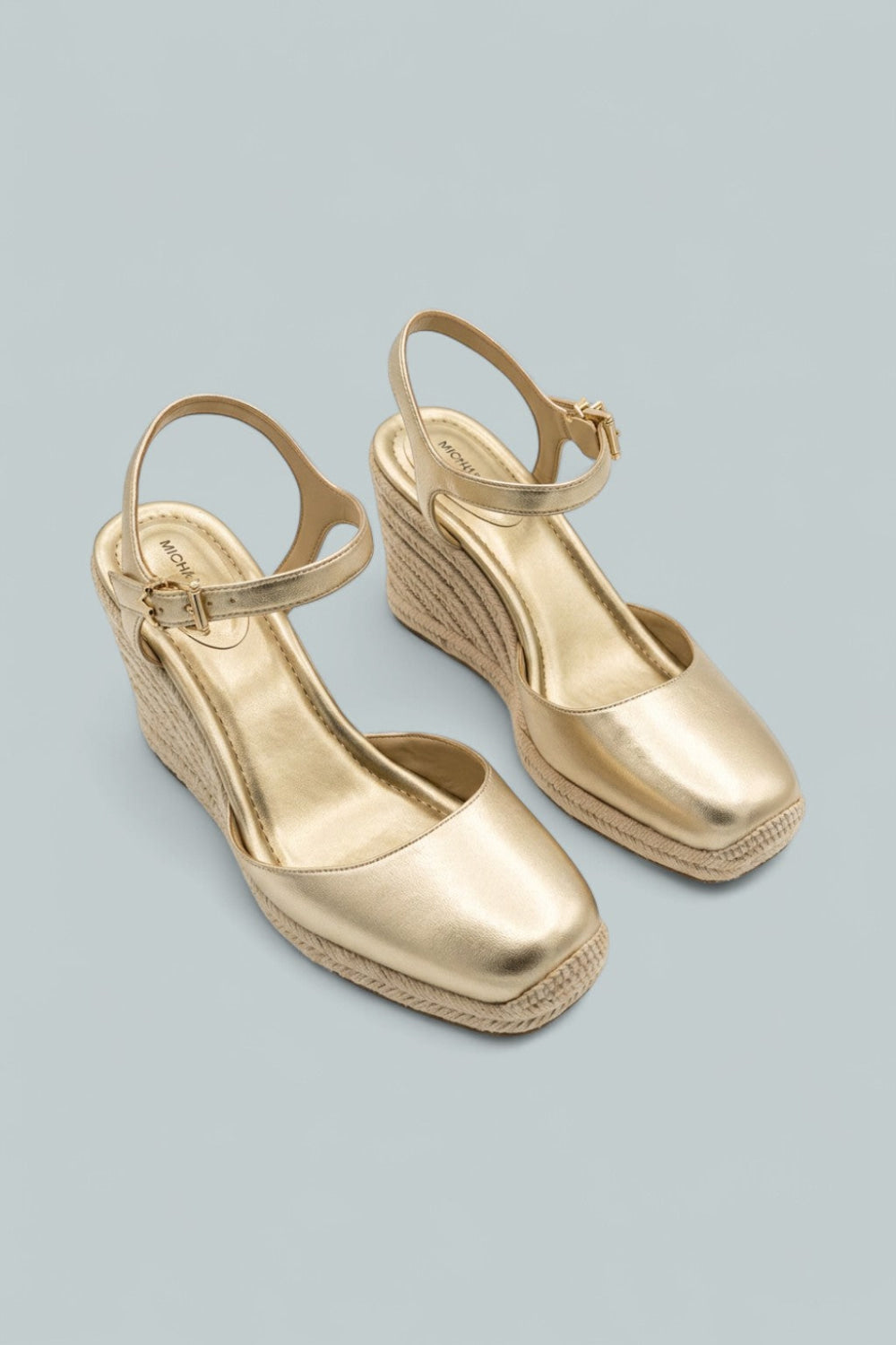 Kenzie Wedge Sandals - Pale Gold - 8 - Flats