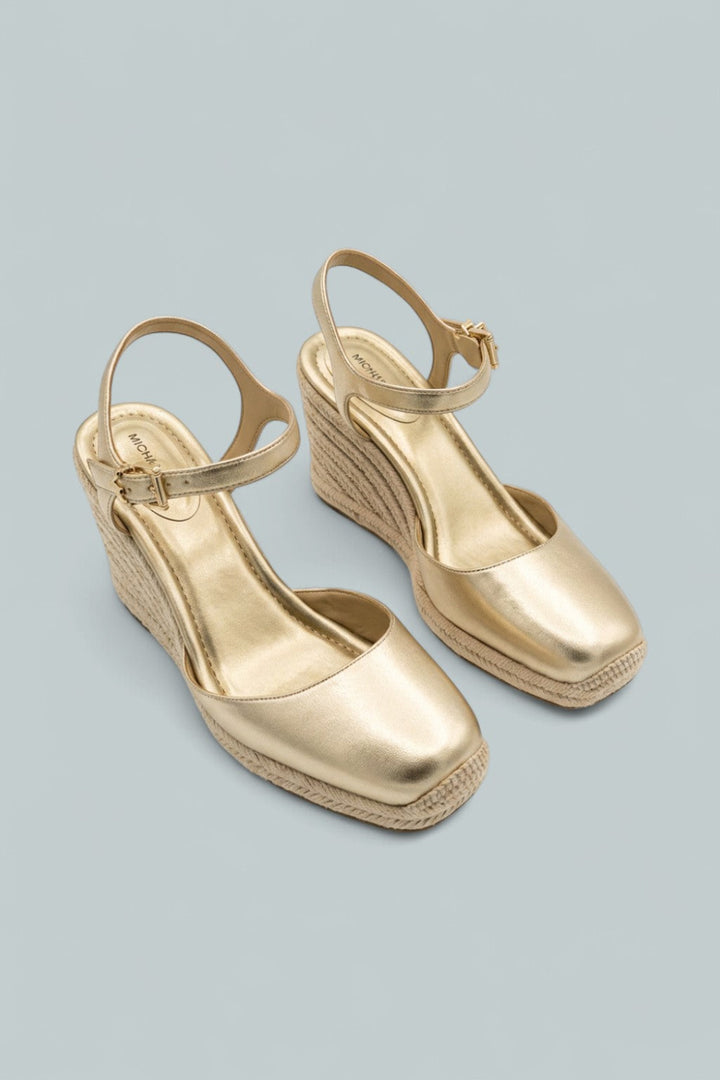 Kenzie Wedge Sandals - Pale Gold - 8 - Flats