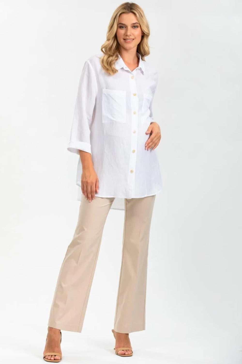 KEVIN Maternity Trousers With Flared Leg - Desert - Pants
