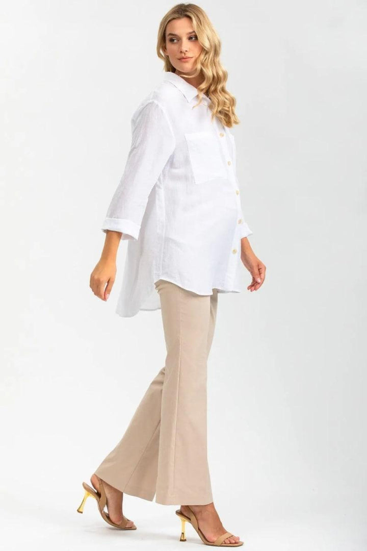 KEVIN Maternity Trousers With Flared Leg - Desert - Pants