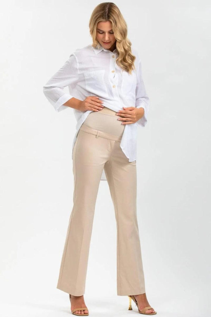 KEVIN Maternity Trousers With Flared Leg - Desert - Pants