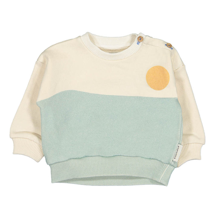 Baby Unisex Sweatshirt - Off White & Light Blue w/ "Les Amis" Print