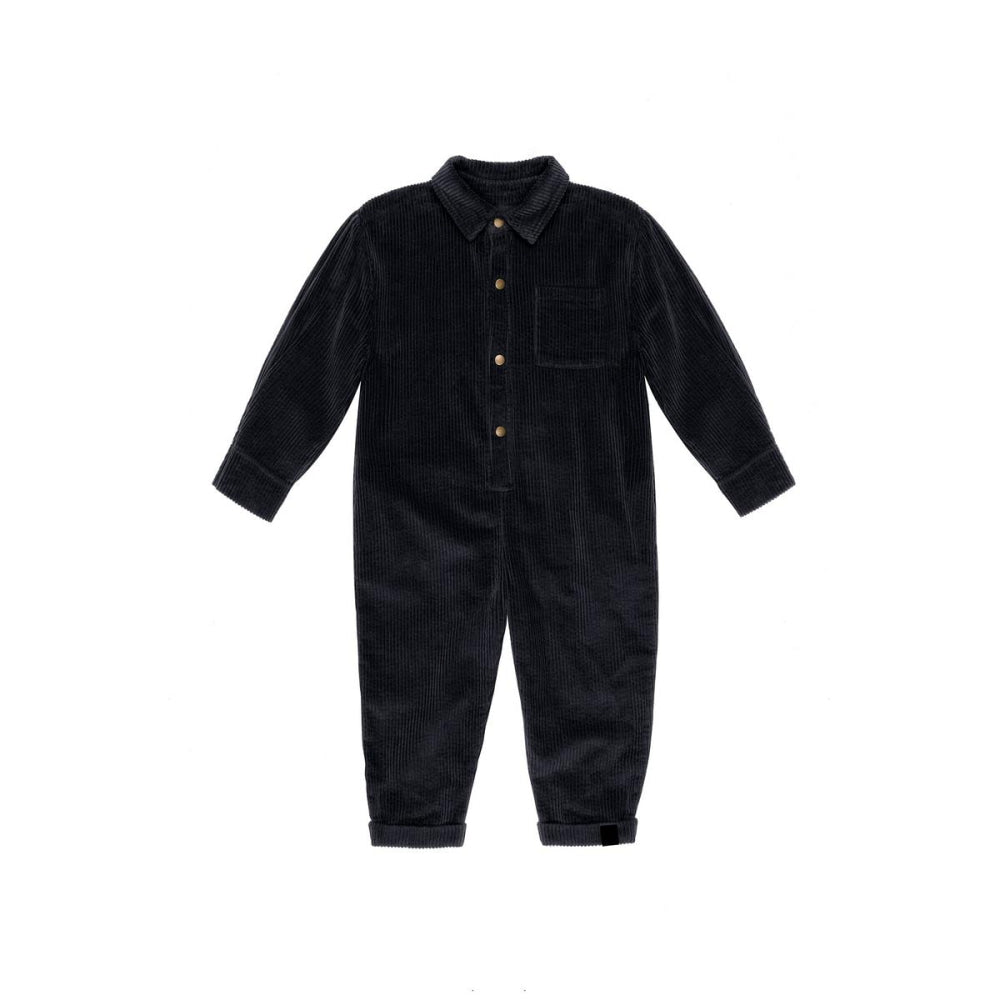 Kids Corduroy Mechanic Jumpsuit - Black - Jumpsuit