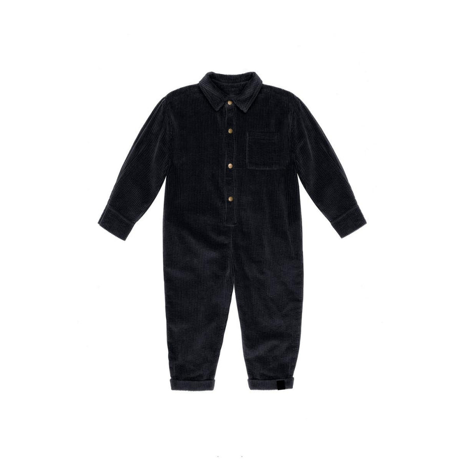 Kids Corduroy Mechanic Jumpsuit - Black - Jumpsuit