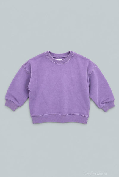 Kid’s Crew Neck Sweatshirt - Purple - Crewneck Sweatshirt