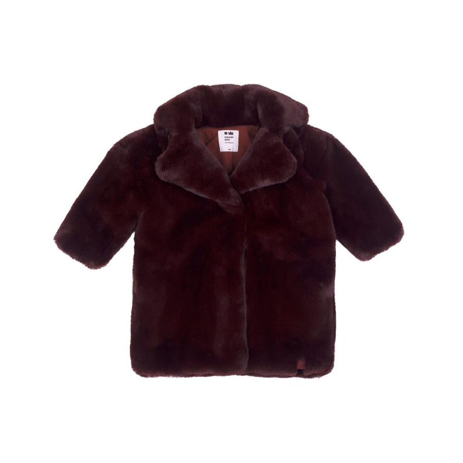 Kids Faux Fur Coat - Maroon - Coat
