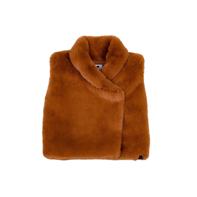 Kids Faux Fur Vest - Rust - Vest