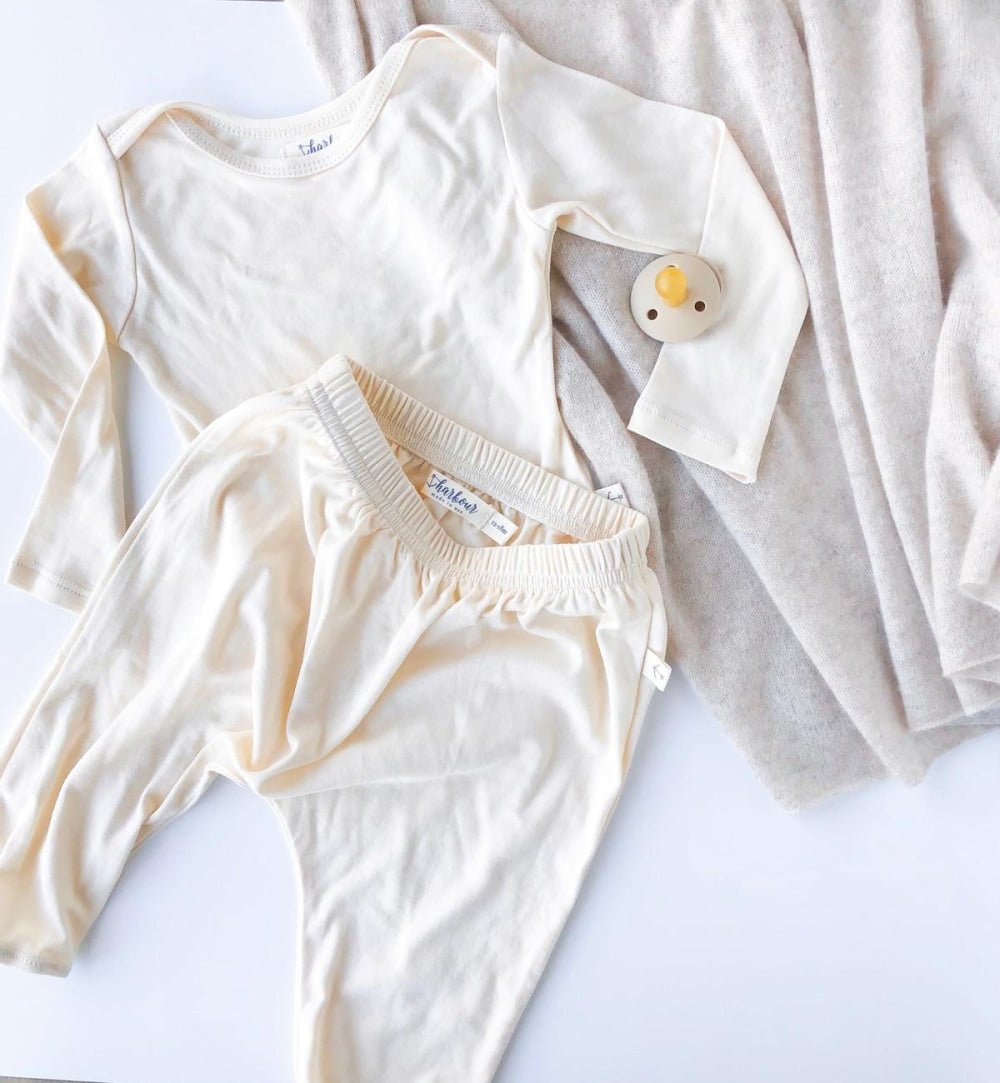 Kids Long Sleeve Cozy Tee - Ivory - T-shirt