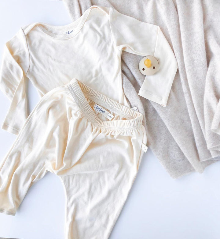 Kids Long Sleeve Cozy Tee - Ivory - T-shirt