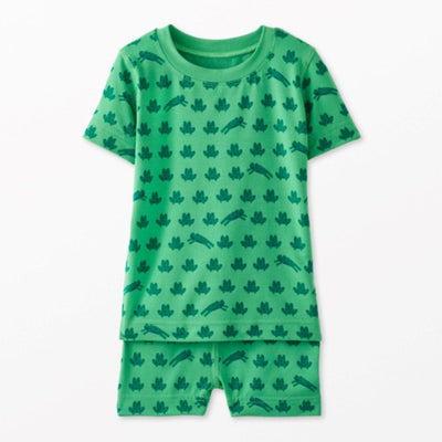 Kids Short John Pajama Set In HannaSoft™ - Mini Ribbit - Pajamas