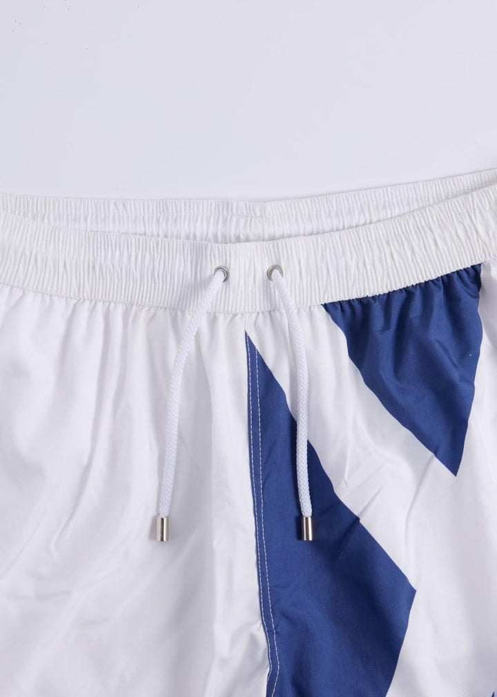 Printed Flag Swim Shorts - Navy/White