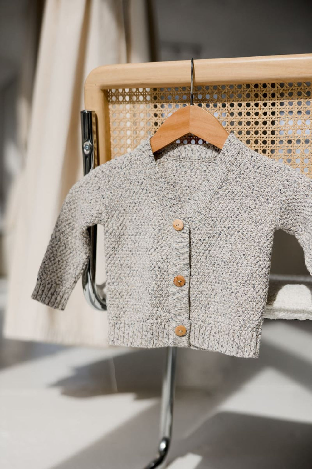 Knit Cardigan with Magnetic Opening - Rhino Gray - Cardigan