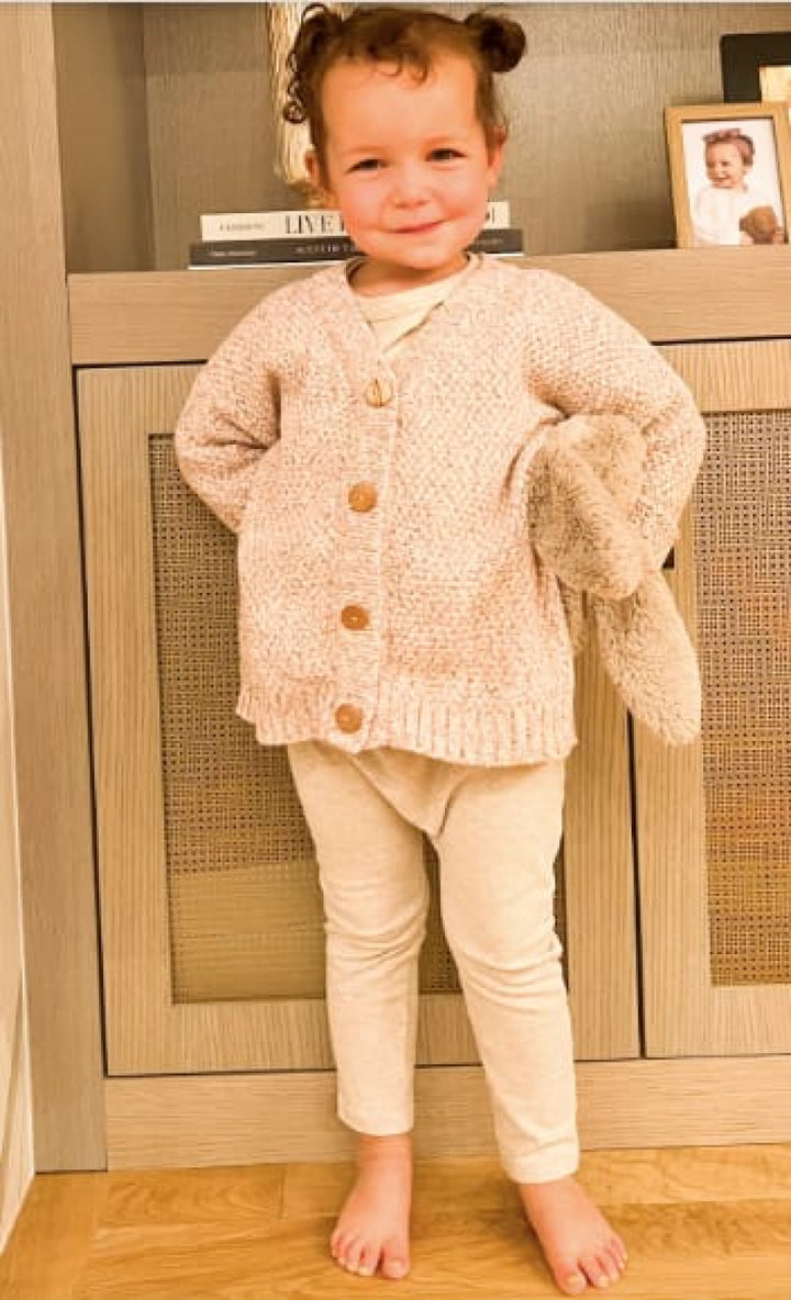 Knit Cardigan with Magnetic Opening - Soft Rose Marble - Cardigan