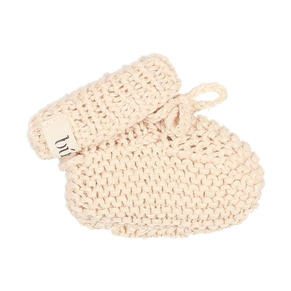 Newborn Knit Booties - Sand