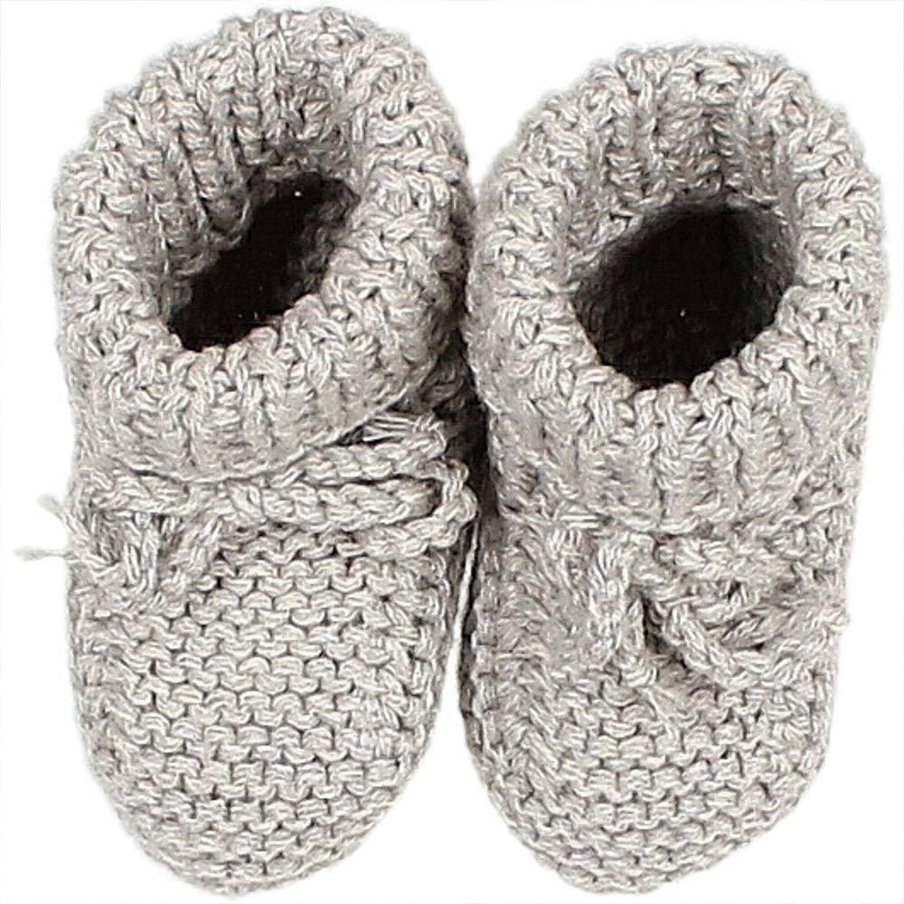 Newborn Knit Booties - Grey