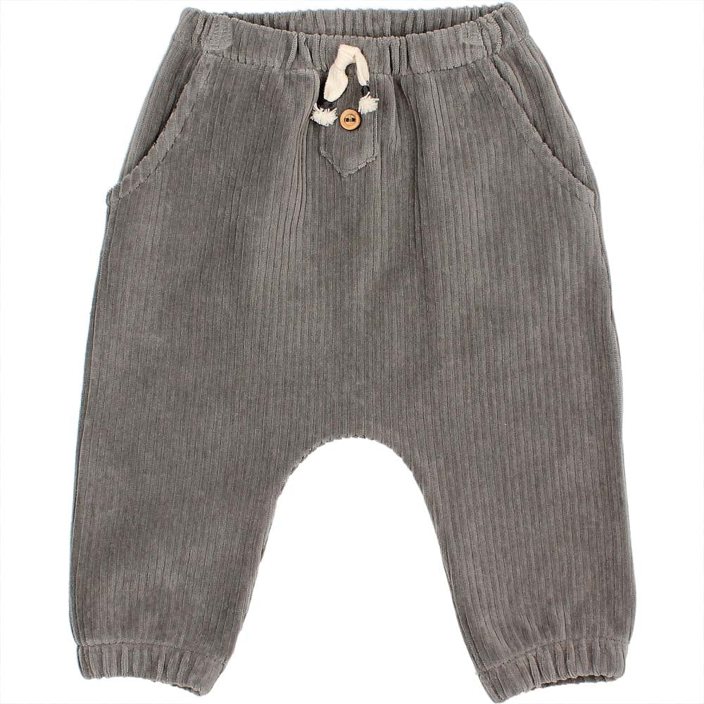 Baby Knit Velour Pants - Elephant
