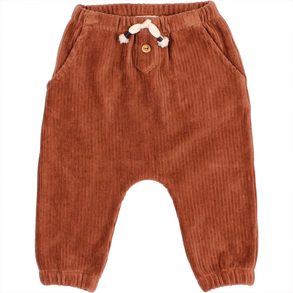 Baby Knit Velour Pants - Rust