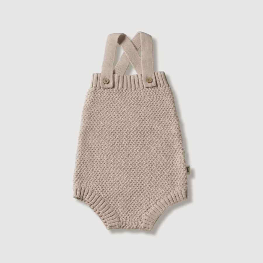 Knitted Baby Romper - Stone - Romper