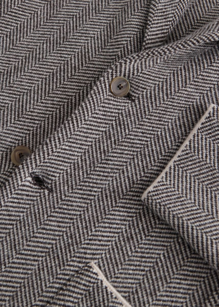 Knitted Bone Wool & Cashmere Jacket - Beige/Brown - Jacket