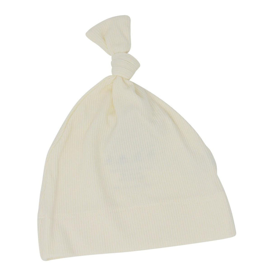 Knot Hat - Whispery White Ribbed - OS - Beanie