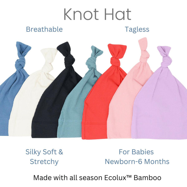 Knot Hat - Whispery White Ribbed - OS - Beanie