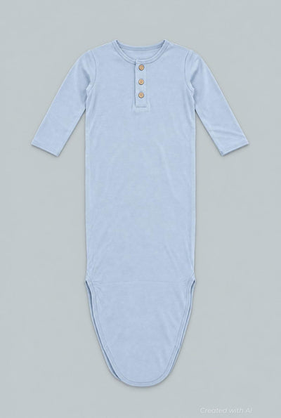 Knotted Gown - Blue Fog - OS - Nightgown
