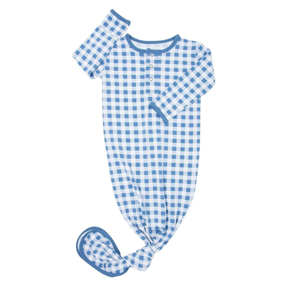 Knotted Gown - Blue Gingham - OS - Nightgown