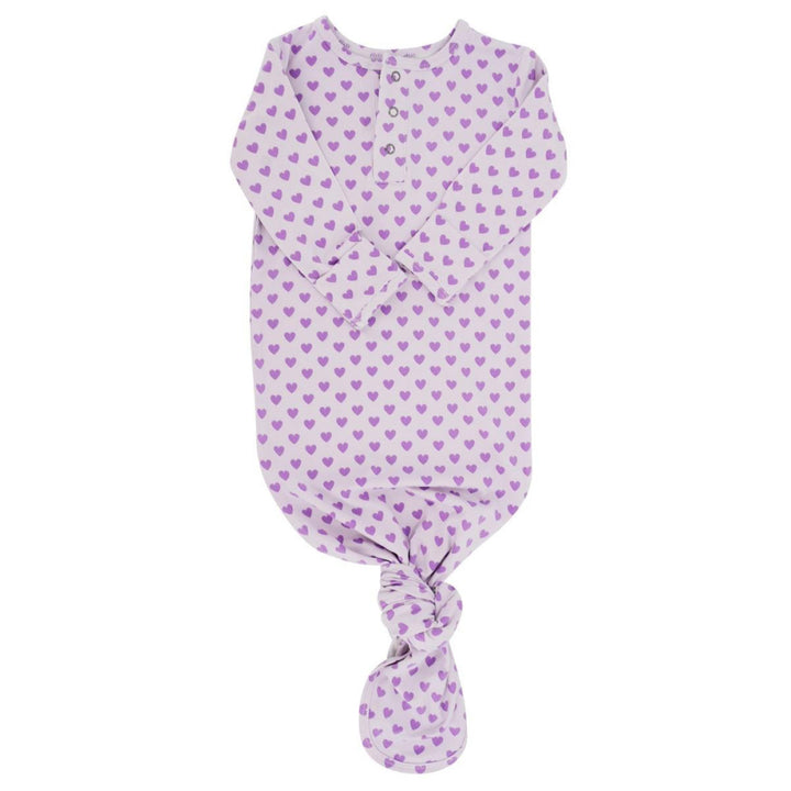 Knotted Gown - Purple Hearts - OS - Nightgown