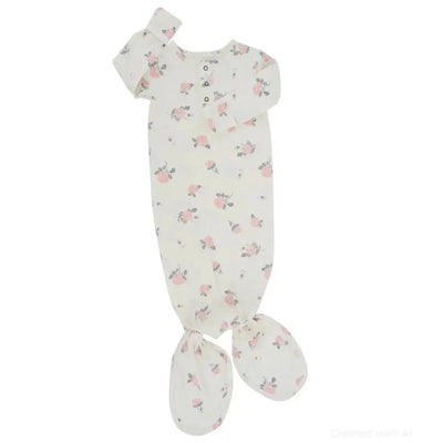 Knotted Gown - Roses White - OS - Nightgown