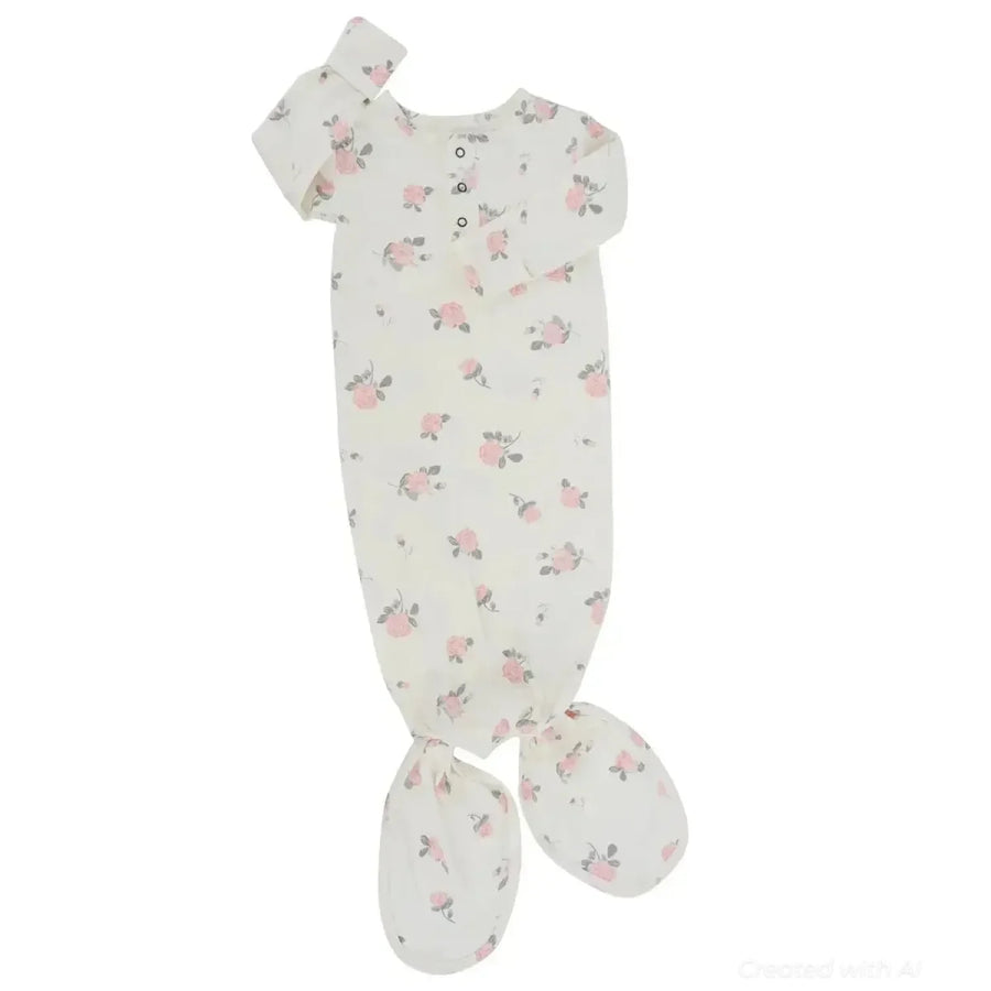 Knotted Gown - Roses White - OS - Nightgown