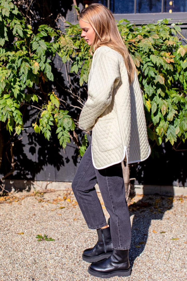 India Quilted Coat - Buttercream