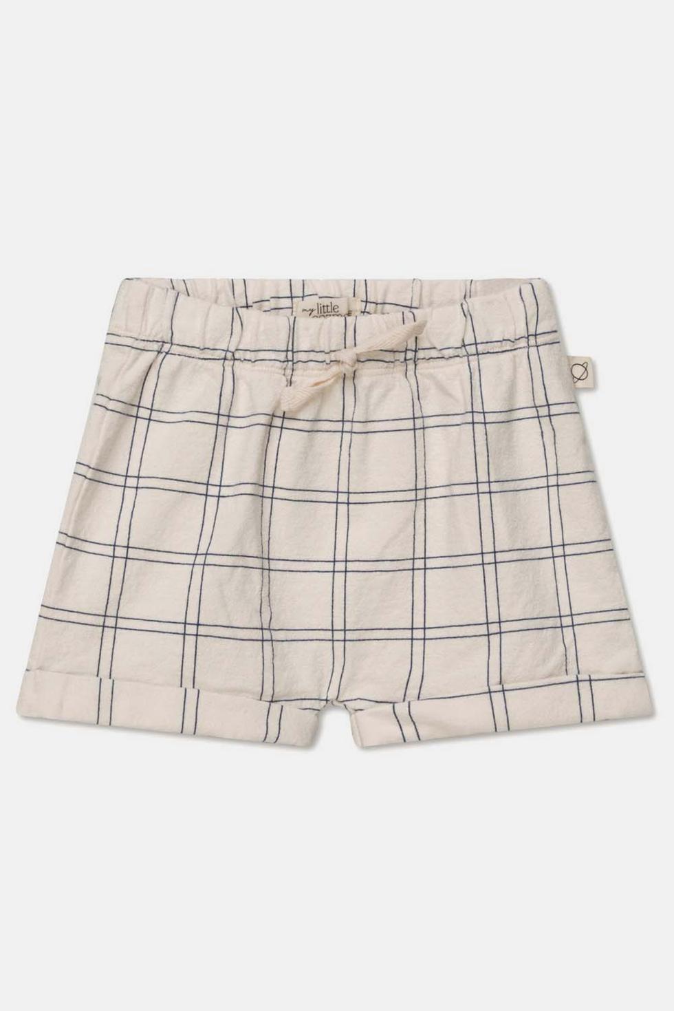 Plaid crepe baby shorts - Ivory