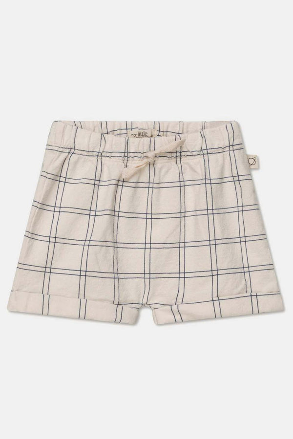 Plaid crepe baby shorts - Ivory