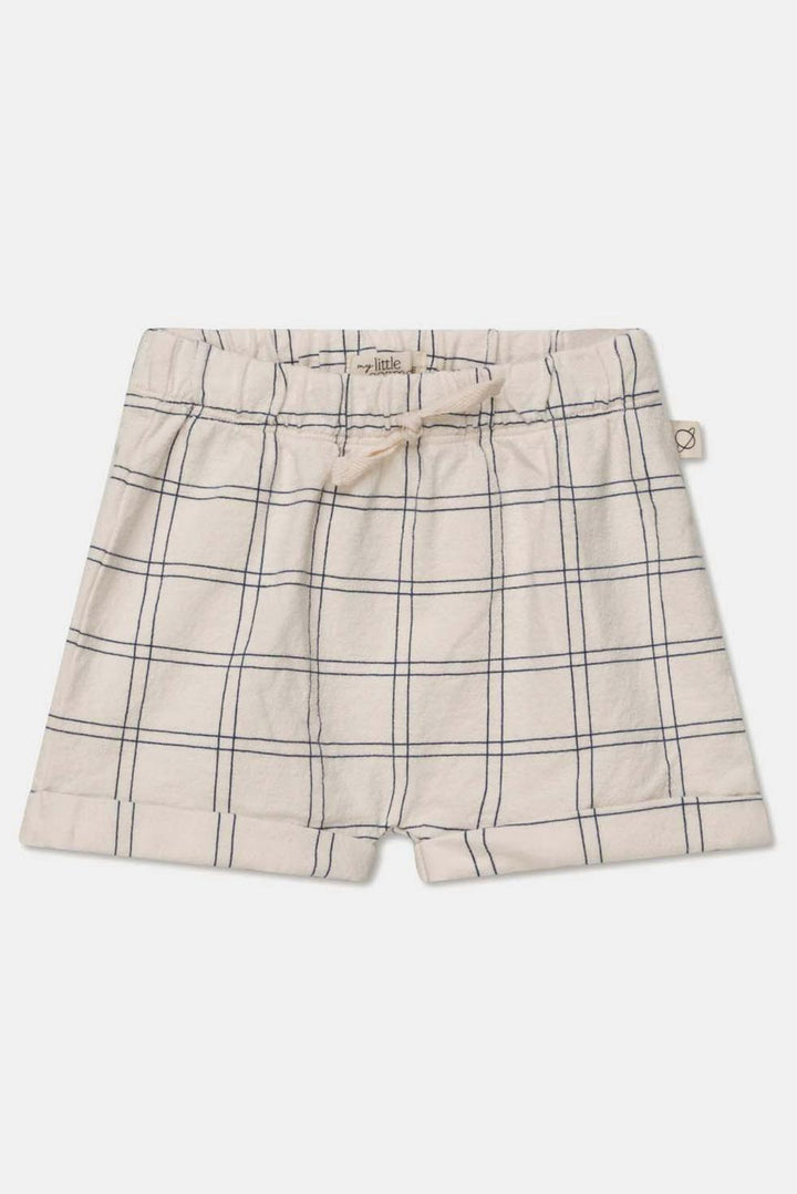 Plaid crepe baby shorts - Ivory