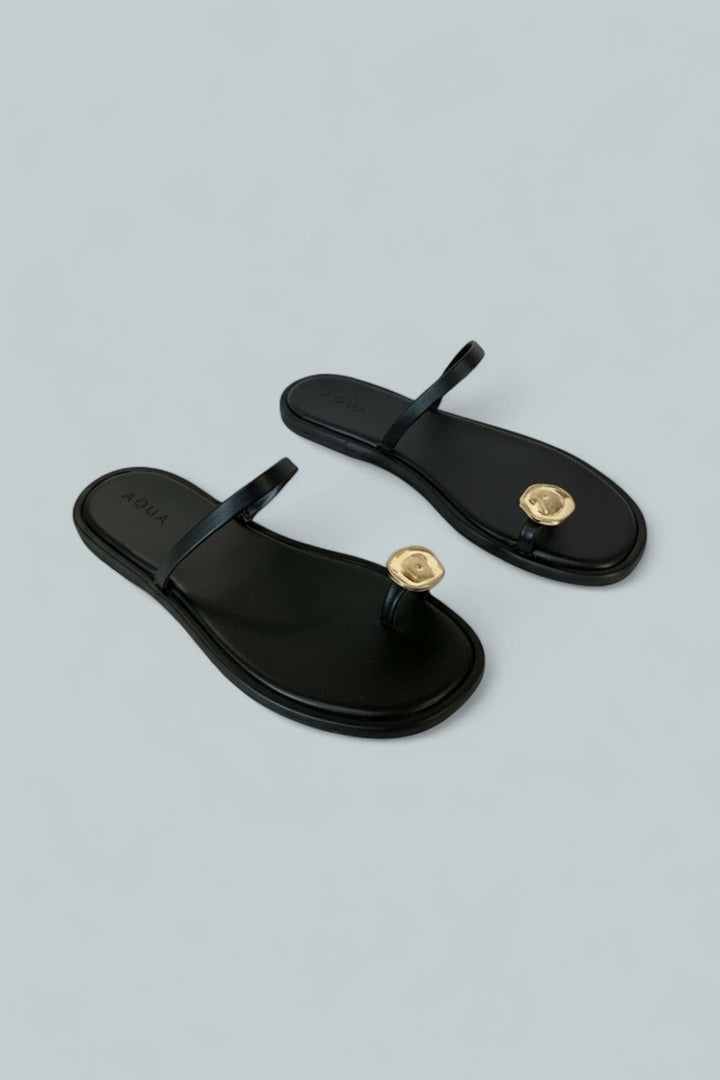 Krisy Embellished Slingback Flats - Black Mult - US 10 - Flats