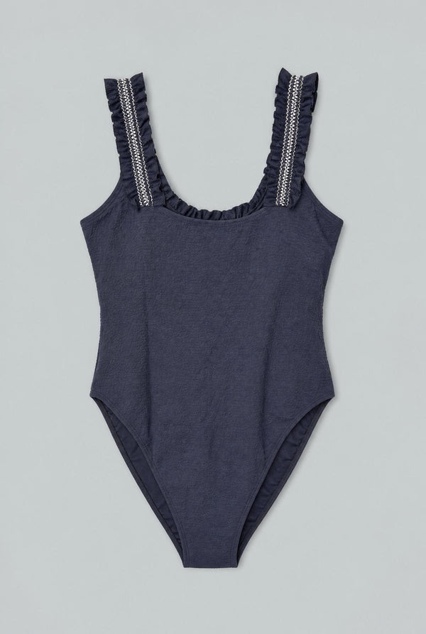 Ruffle Cut Out One Piece - Black