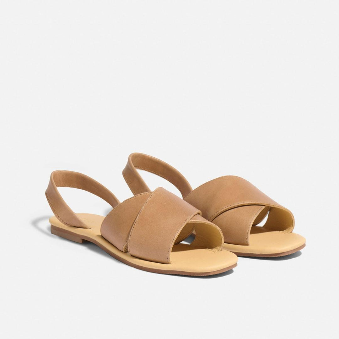 All-Day Cross Strap Sandal - Almond