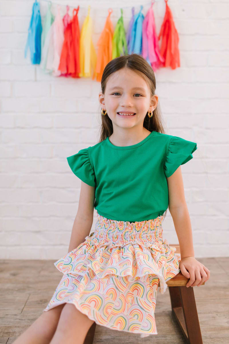 Ruffle Skirt - Primary Rainbow