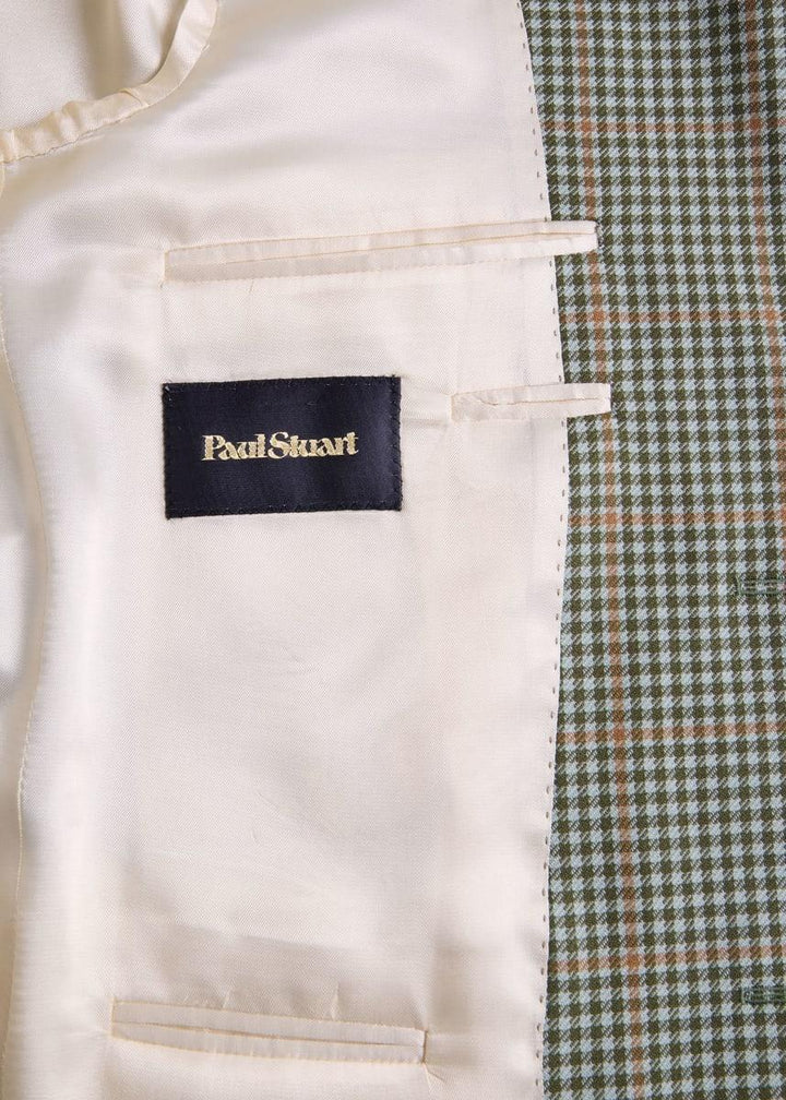 Super 140s Wool Plaid Jacket - Sage