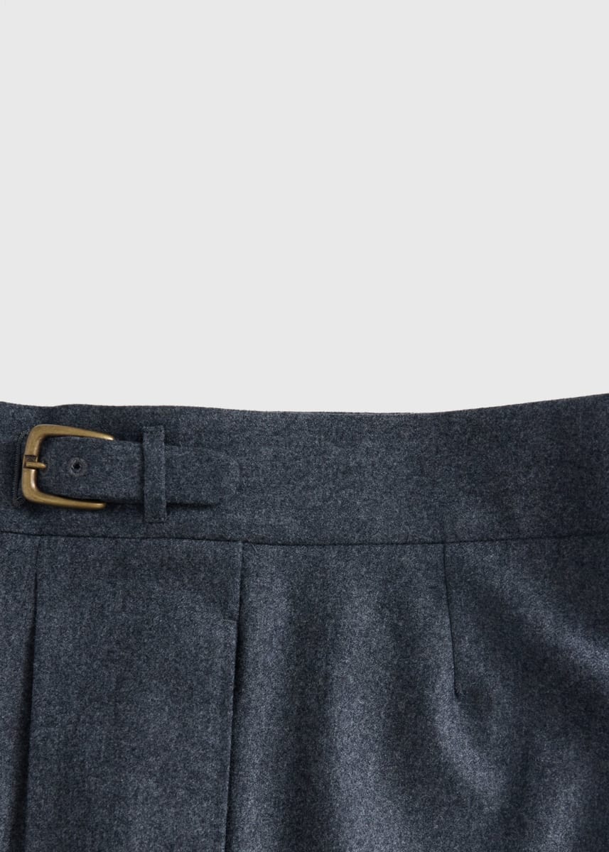 Super 100 Wool Flannel Gurka Pant - Charcoal
