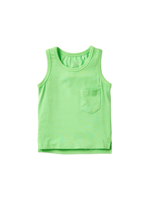 Neon Bamboo Pocket Tank - Green
