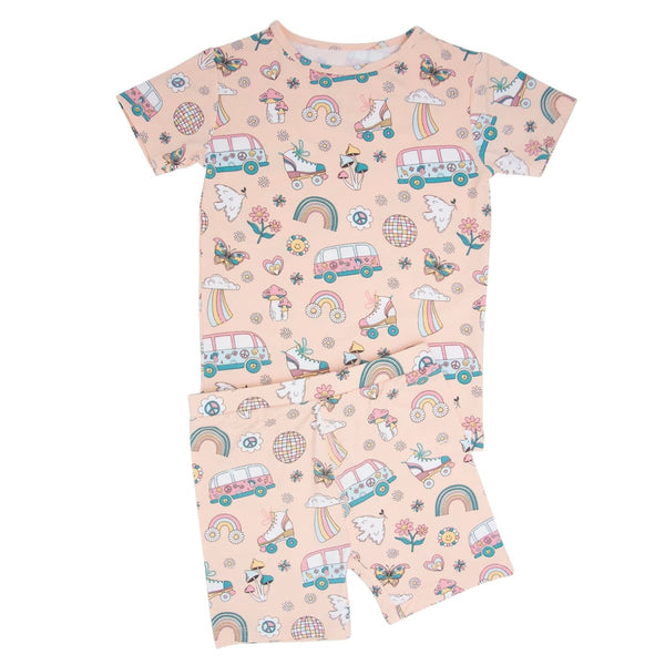 Retro Roller Skates Summer Pajama Set - Groovy Skates