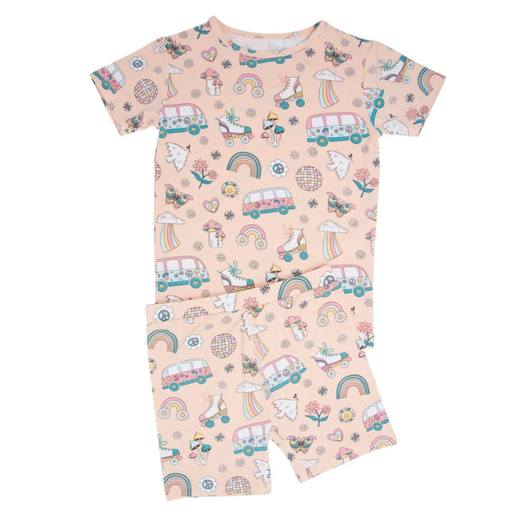 Retro Roller Skates Summer Pajama Set - Groovy Skates