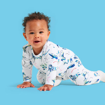 Printed ‘Polar’ set for babies in organic cotton - White