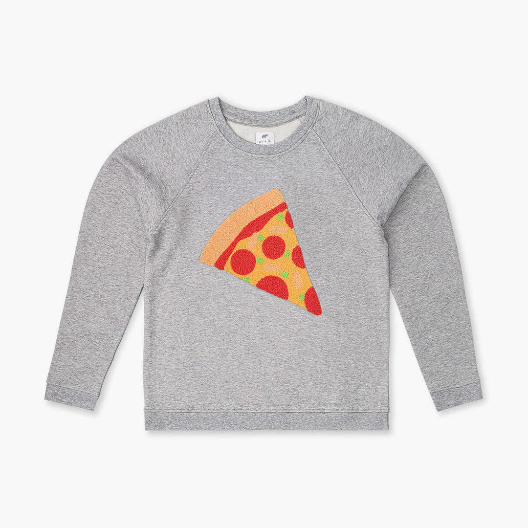 Adult Embroidered Crewneck Sweatshirt - Pizza Party