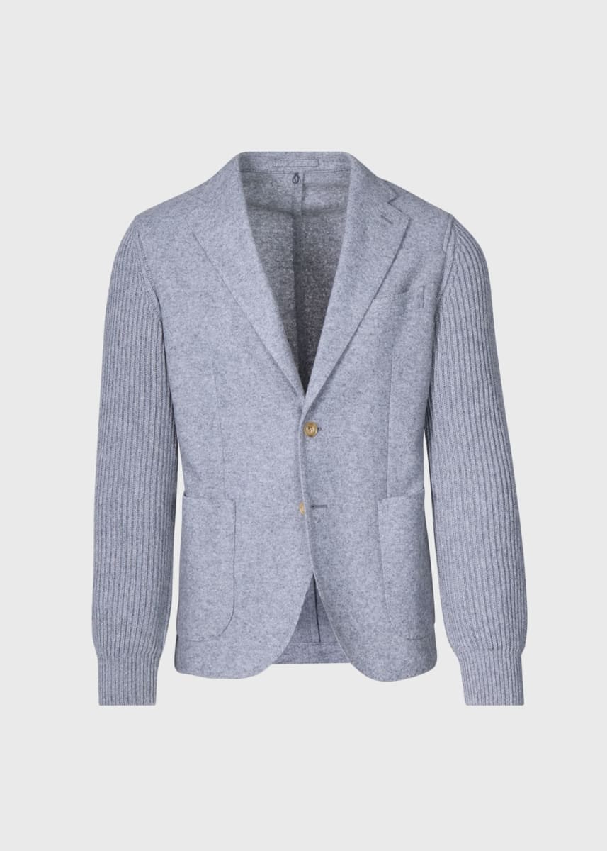 Wool Jersey Blazer - Grey