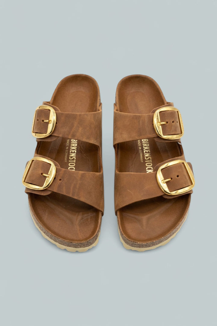 Arizona Big Buckle Slide Sandals - Brown