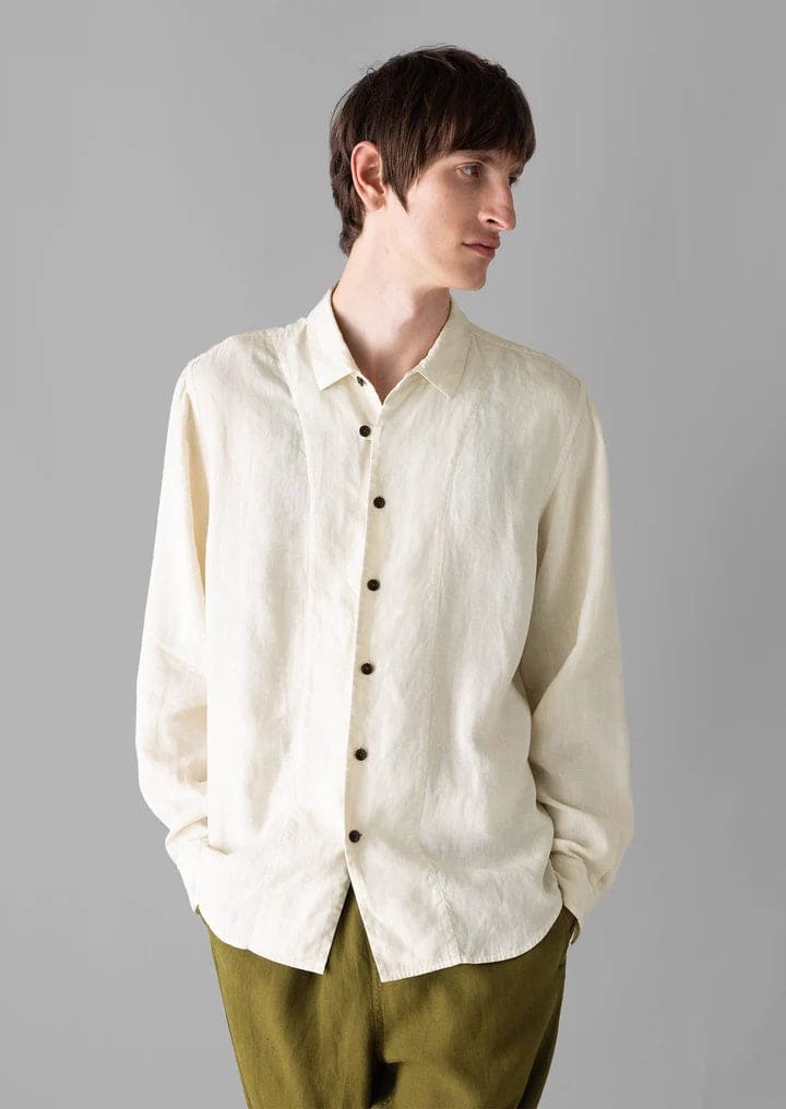 Loop Button Linen Shirt - Parchment