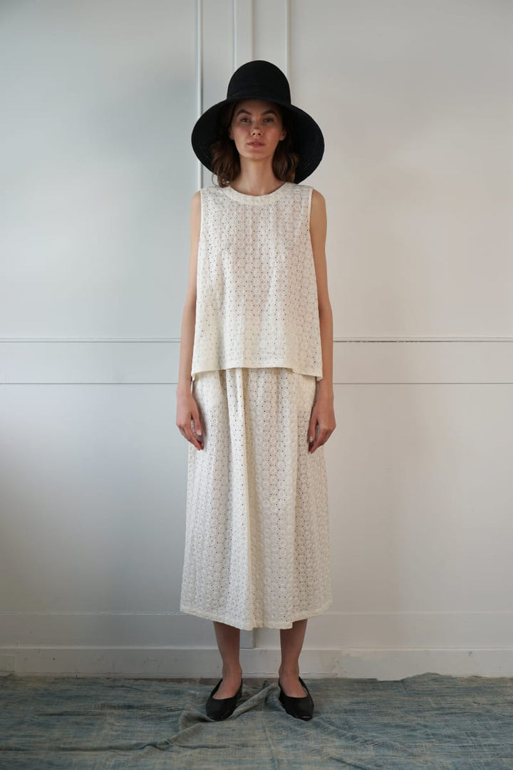 Uma Embroidered Skirt - Ivory